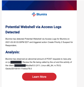 Potential web shell detected 