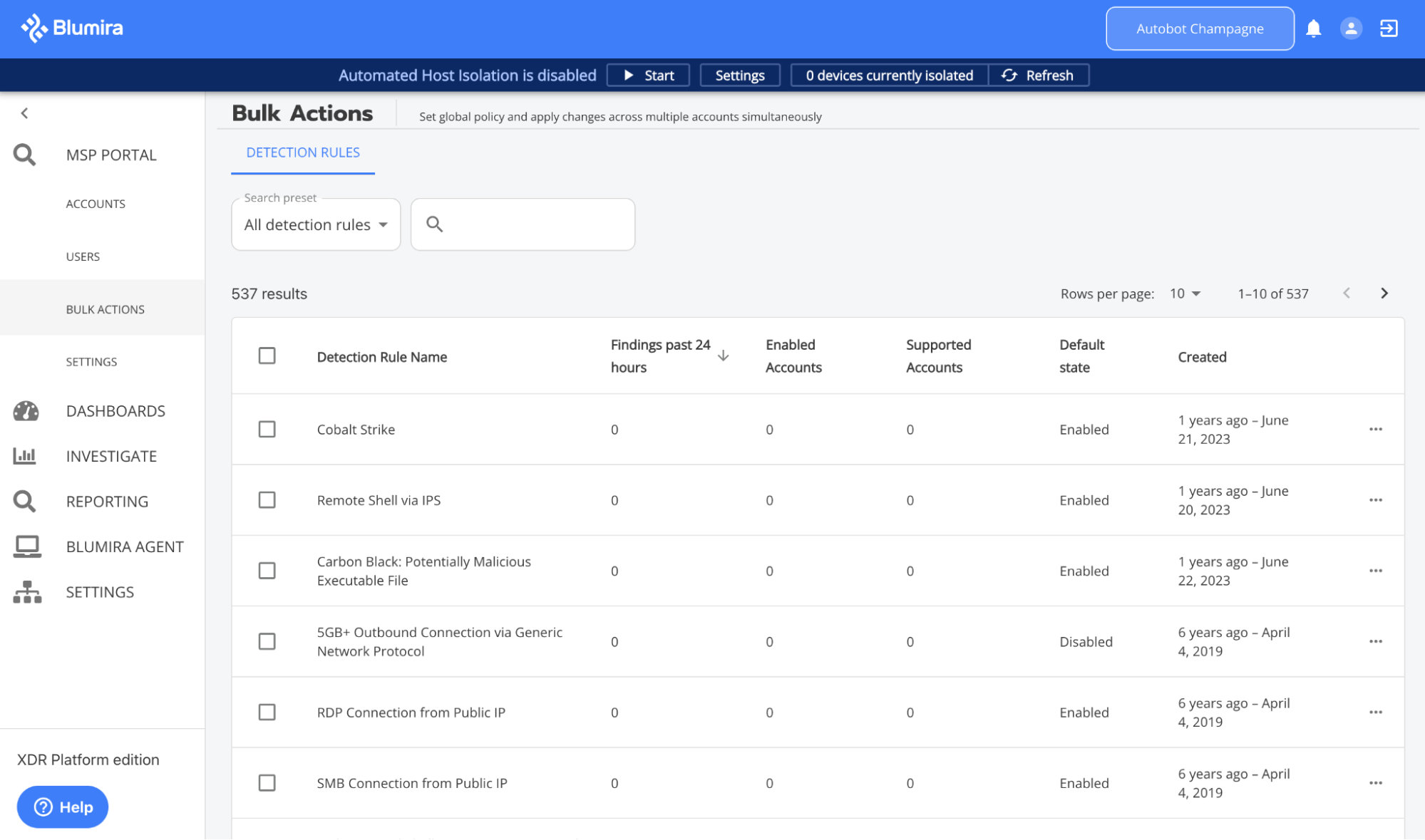 Picture 2 - Bulk Management - Bulk Actions