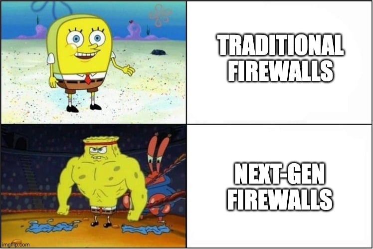 SpongeBob meme about firewalls.